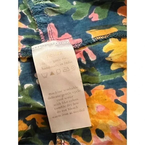 Nesara Tiger Lily Mini Kaftan 100% Organic Cotton Dress One Size - Picture 3 of 7